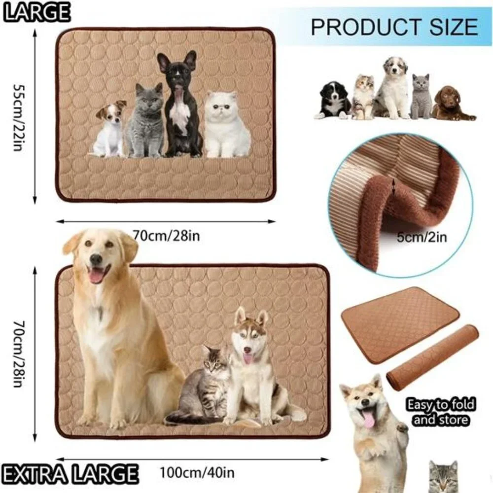 Dog Self Cooling Mat Pet Washable Cooling Pad Blanket Sleeping Kennel Mat